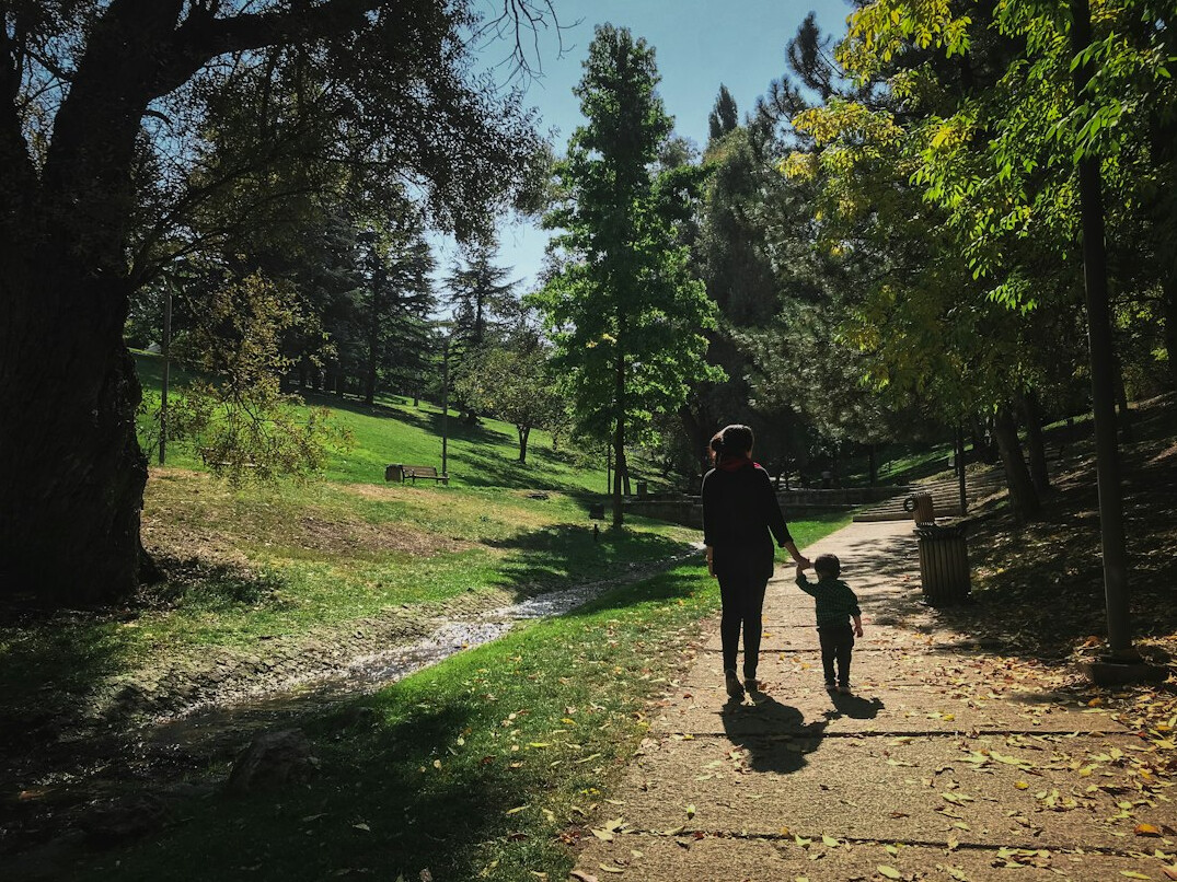 person walking in park